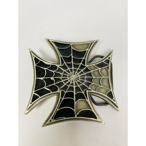 2003 Great American Products Fine Pewter Maltese Cross Spider-Web Belt Buckle